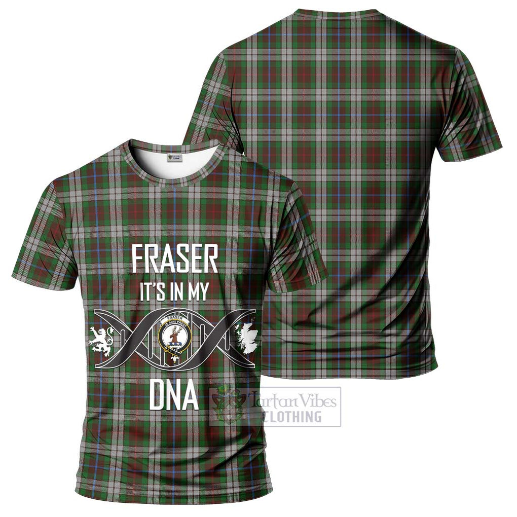 Fraser Hunting Dress Tartan T-Shirt with Family Crest DNA In Me Style - Tartan Vibes Clothing