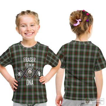 Fraser Hunting Dress Tartan Kid T-Shirt with Family Crest DNA In Me Style