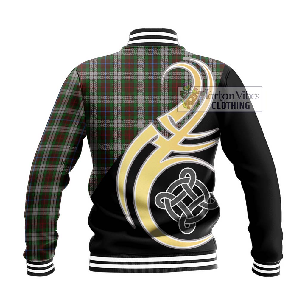 Fraser Hunting Dress Tartan Baseball Jacket with Family Crest and Celtic Symbol Style - Tartan Vibes Clothing