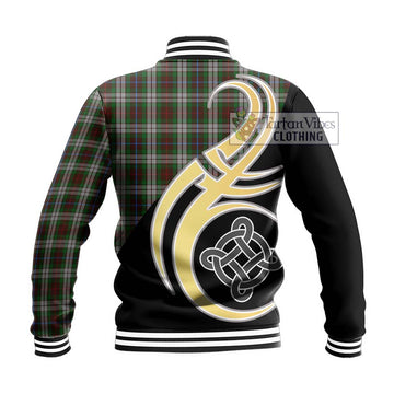 Fraser Hunting Dress Tartan Baseball Jacket with Family Crest and Celtic Symbol Style