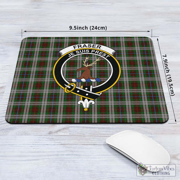 Fraser Hunting Dress Tartan Mouse Pad with Family Crest