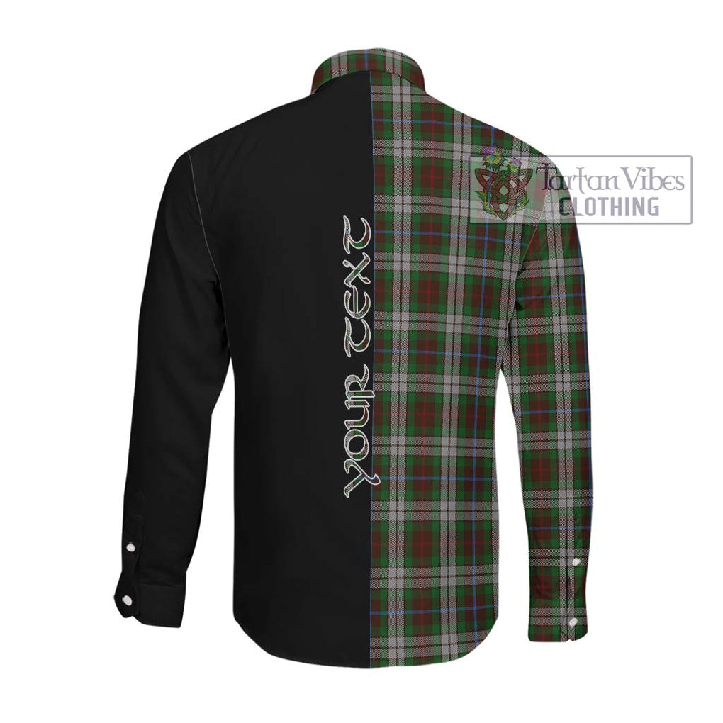 Fraser Hunting Dress Tartan Long Sleeve Button Shirt with Family Crest and Half Of Me Style Men's Shirt - Tartanvibesclothing Shop