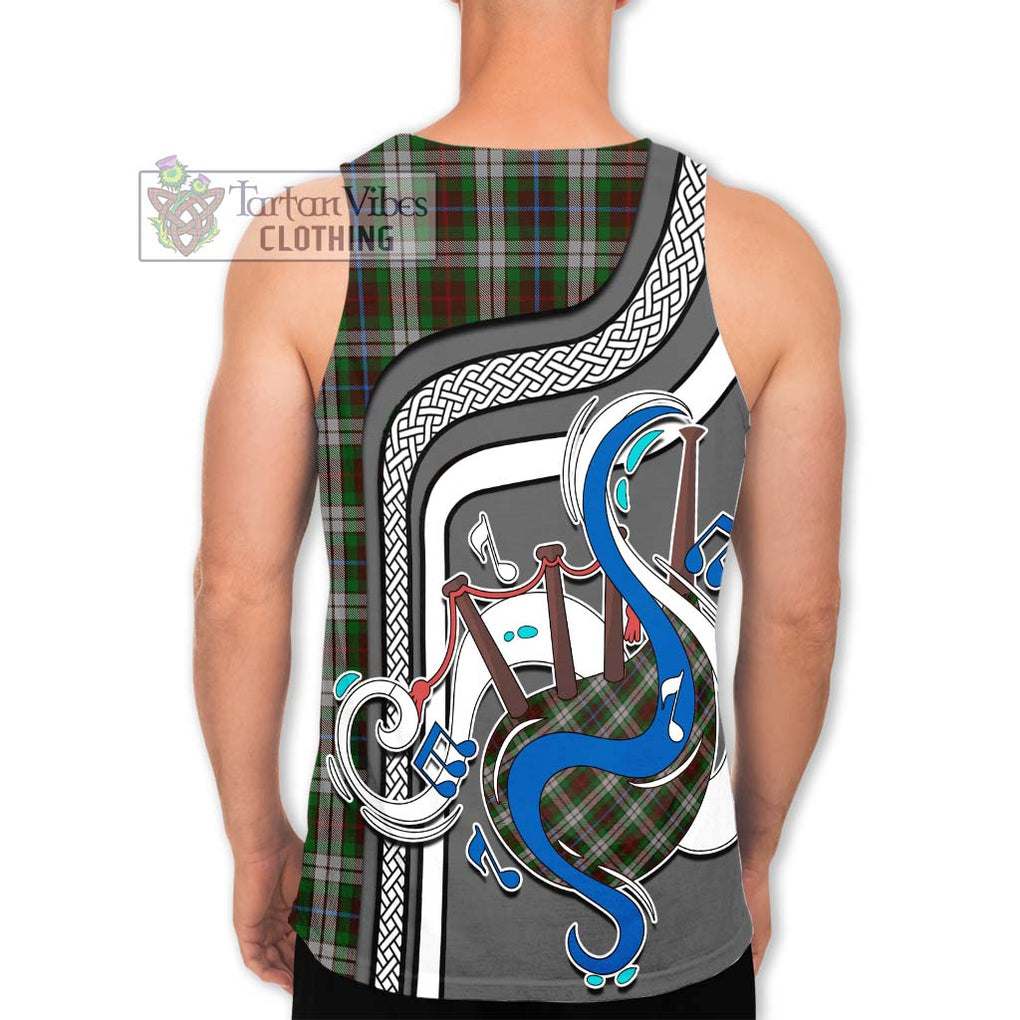 Fraser Hunting Dress Tartan Men's Tank Top with Epic Bagpipe Style - Tartanvibesclothing Shop