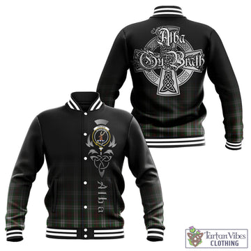 Fraser Hunting Dress Tartan Baseball Jacket Featuring Alba Gu Brath Family Crest Celtic Inspired