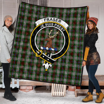 Fraser Hunting Dress Tartan Quilt with Family Crest