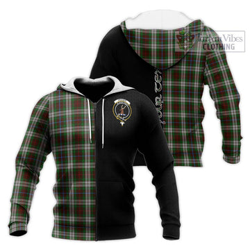 Fraser Hunting Dress Tartan Knitted Hoodie with Family Crest and Half Of Me Style