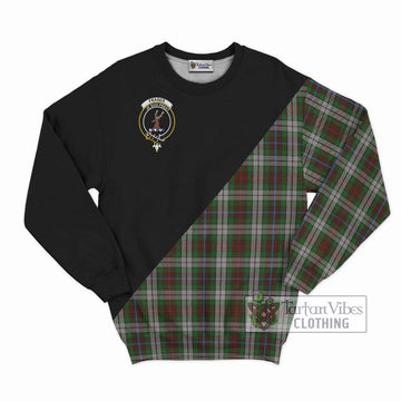 Fraser Hunting Dress Tartan Sweatshirt with Family Crest and Military Logo Style