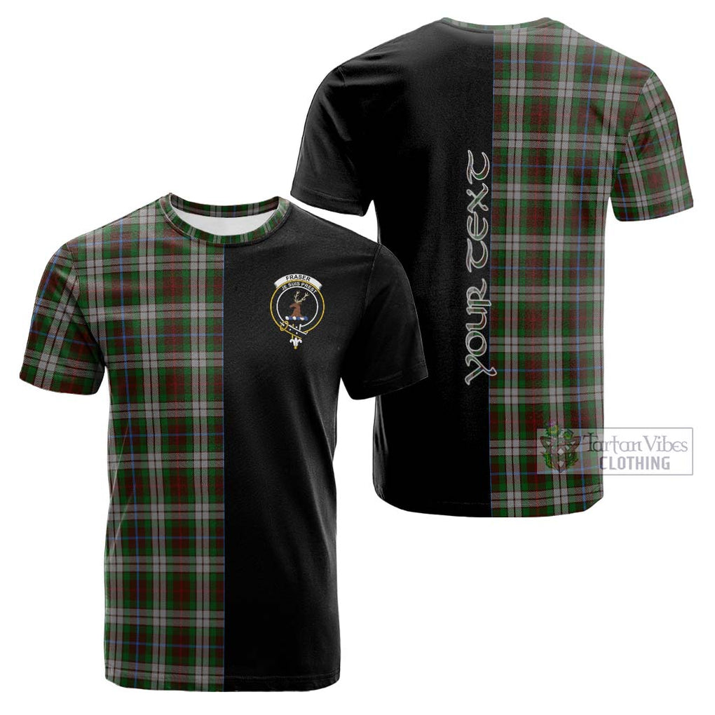 Tartan Vibes Clothing Fraser Hunting Dress Tartan Cotton T-shirt with Family Crest and Half Of Me Style