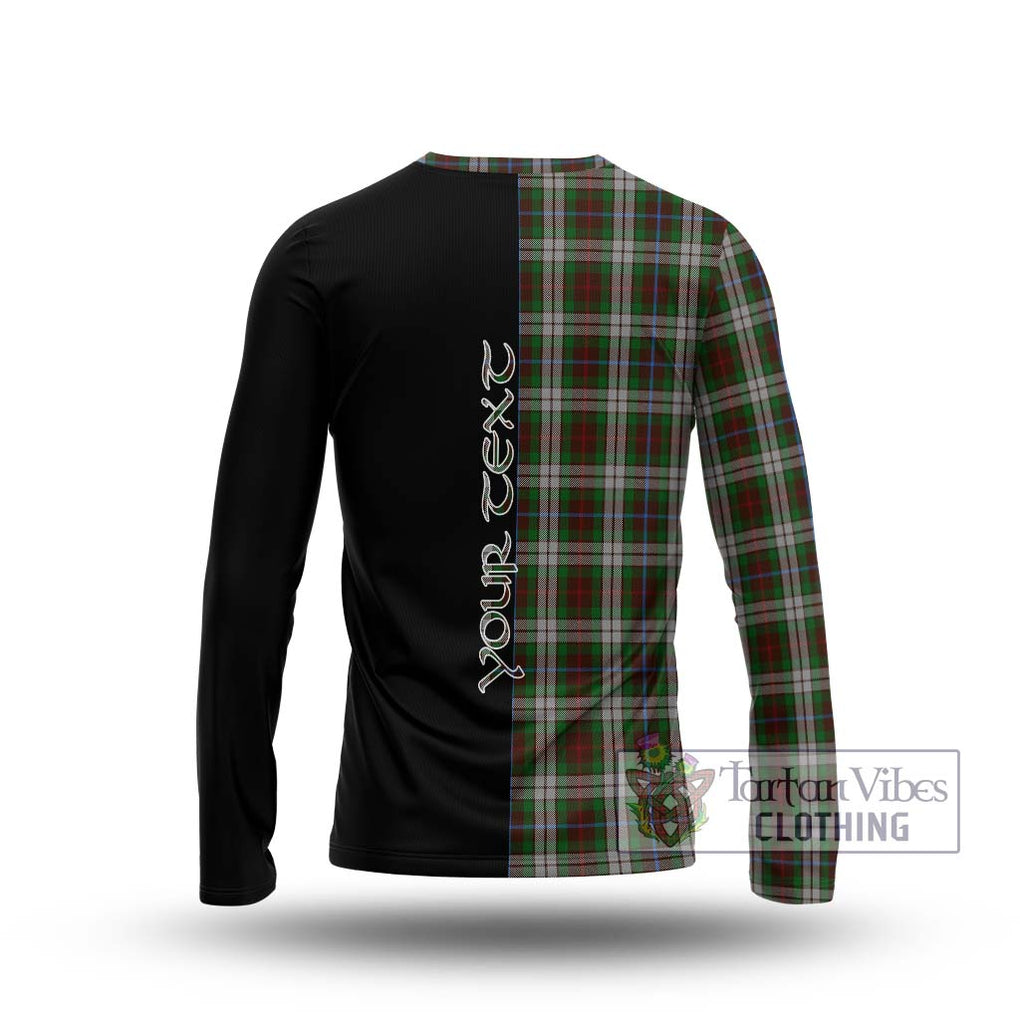 Fraser Hunting Dress Tartan Long Sleeve T-Shirt with Family Crest and Half Of Me Style - Tartanvibesclothing Shop