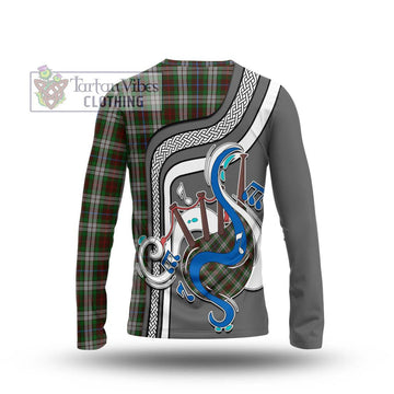 Fraser Hunting Dress Tartan Long Sleeve T-Shirt with Epic Bagpipe Style