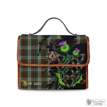 Fraser Hunting Dress Tartan Waterproof Canvas Bag with Scotland Map and Thistle Celtic Accents