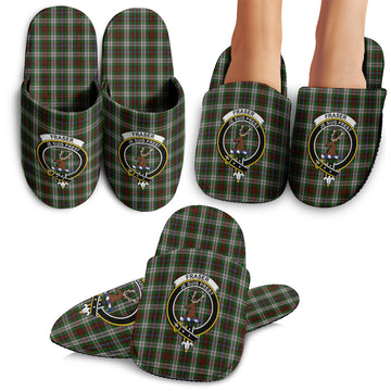 Fraser Hunting Dress Tartan Home Slippers with Family Crest