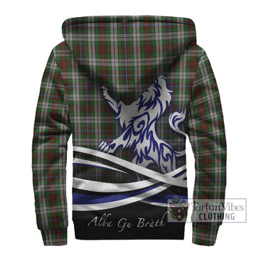 Fraser Hunting Dress Tartan Sherpa Hoodie with Alba Gu Brath Regal Lion Emblem