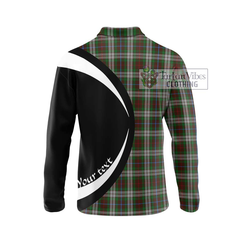 Fraser Hunting Dress Tartan Long Sleeve Polo Shirt with Family Crest Circle Style - Tartan Vibes Clothing