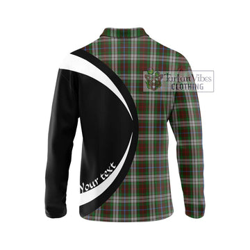 Fraser Hunting Dress Tartan Long Sleeve Polo Shirt with Family Crest Circle Style