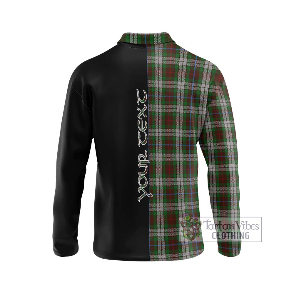 Fraser Hunting Dress Tartan Long Sleeve Polo Shirt with Family Crest and Half Of Me Style - Tartanvibesclothing Shop