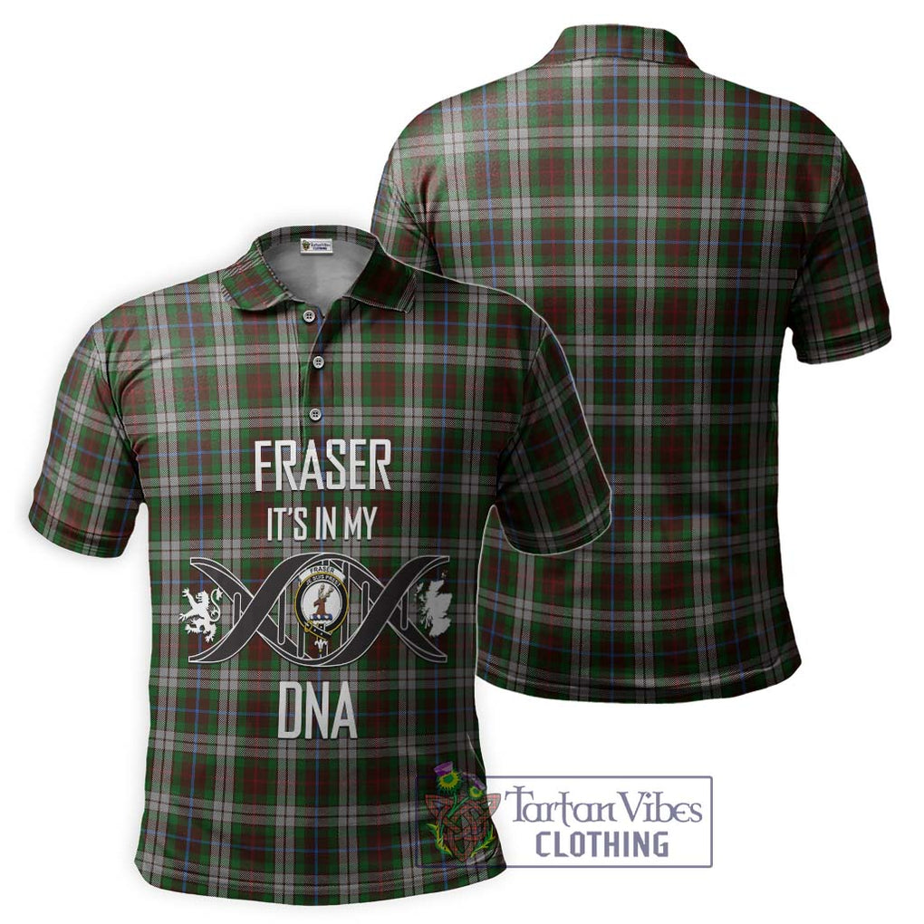 Fraser Hunting Dress Tartan Polo Shirt with Family Crest DNA In Me Style - Tartanvibesclothing Shop