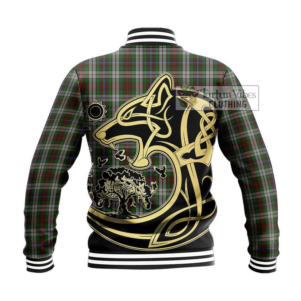 Fraser Hunting Dress Tartan Baseball Jacket with Family Crest Celtic Wolf Style - Tartan Vibes Clothing