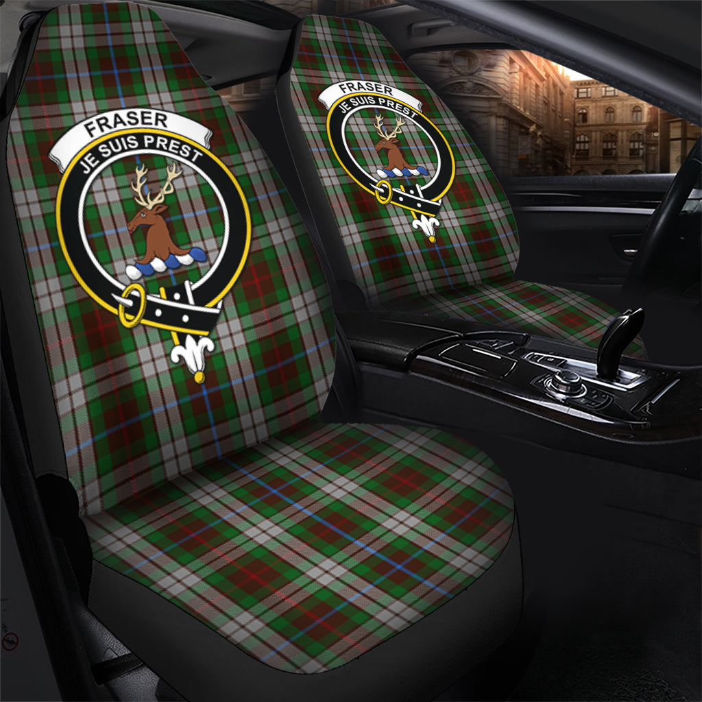 Fraser Hunting Dress Tartan Car Seat Cover with Family Crest - Tartanvibesclothing