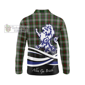 Fraser Hunting Dress Tartan Long Sleeve Polo Shirt with Alba Gu Brath Regal Lion Emblem