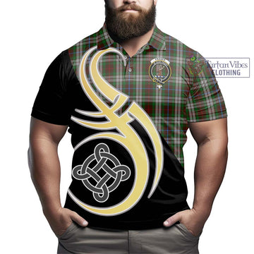 Fraser Hunting Dress Tartan Polo Shirt with Family Crest and Celtic Symbol Style