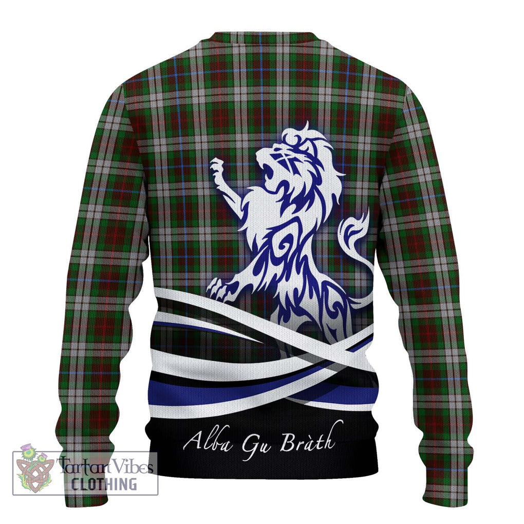 Fraser Hunting Dress Tartan Knitted Sweater with Alba Gu Brath Regal Lion Emblem - Tartanvibesclothing Shop