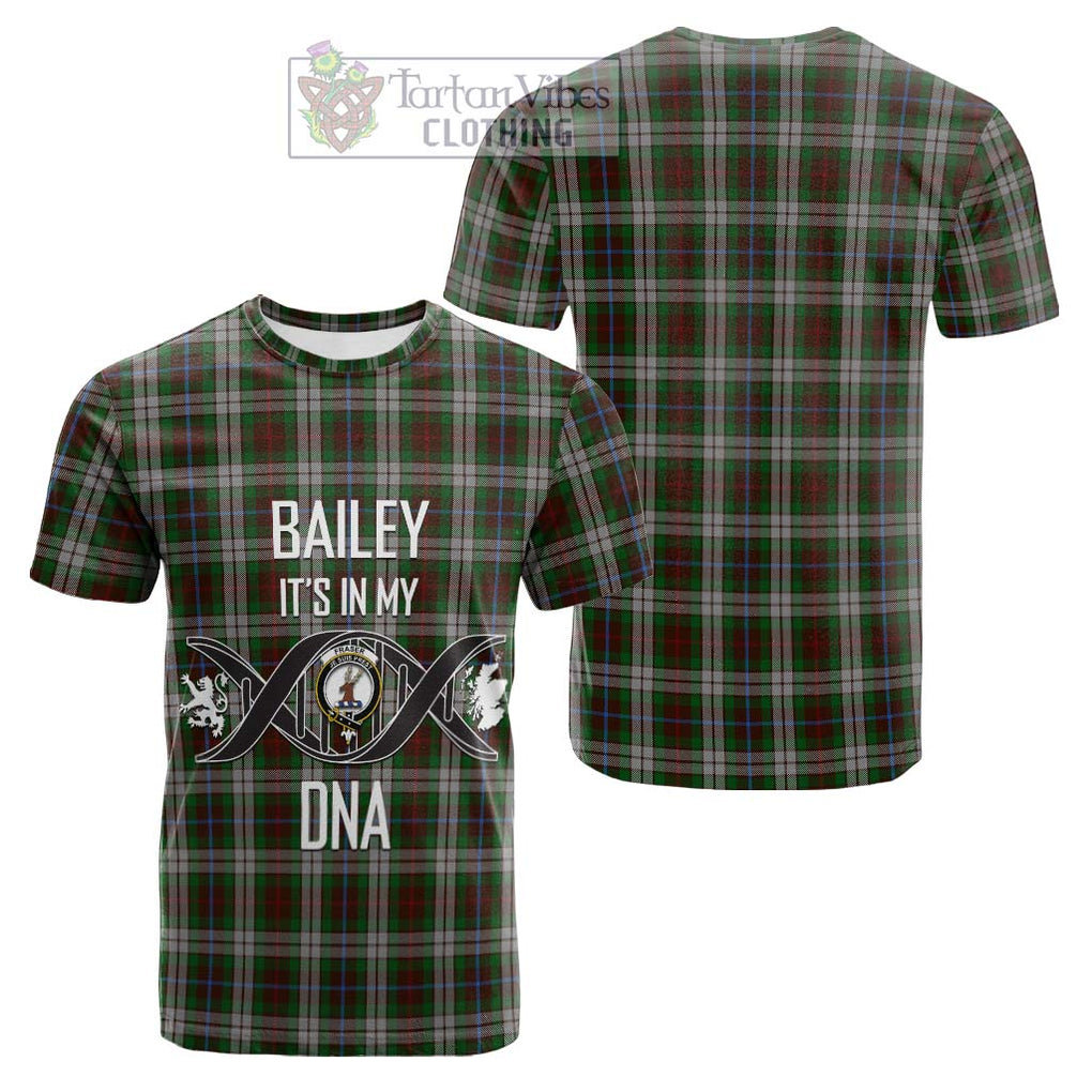 Tartan Vibes Clothing Fraser Hunting Dress Tartan Cotton T-shirt with Family Crest DNA In Me Style