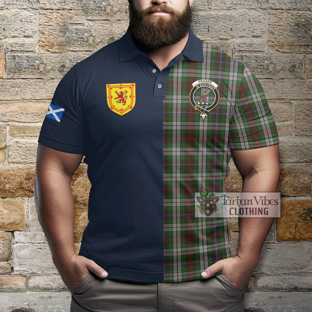 Tartan Vibes Clothing Fraser Hunting Dress Tartan Polo Shirt with Scottish Lion Royal Arm Half Style