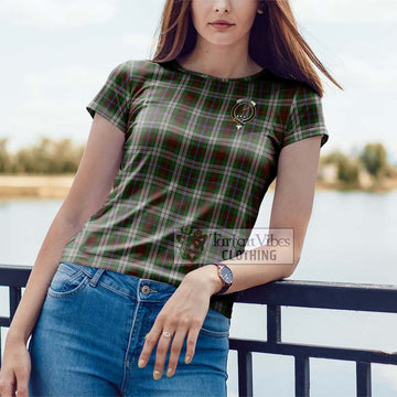 Fraser Hunting Dress Tartan Cotton T-Shirt with Family Crest