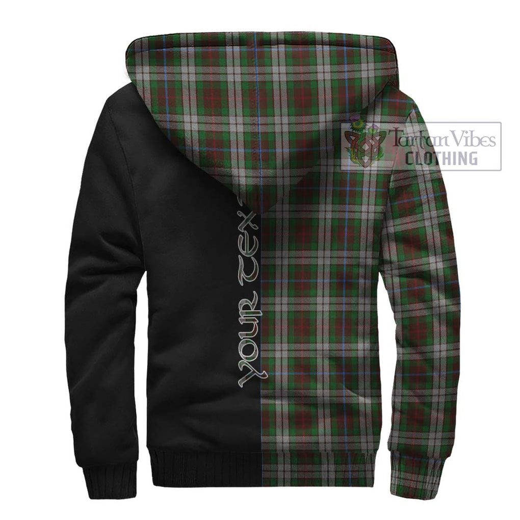 Fraser Hunting Dress Tartan Sherpa Hoodie with Family Crest and Half Of Me Style - Tartanvibesclothing Shop