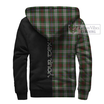 Fraser Hunting Dress Tartan Sherpa Hoodie with Family Crest and Half Of Me Style