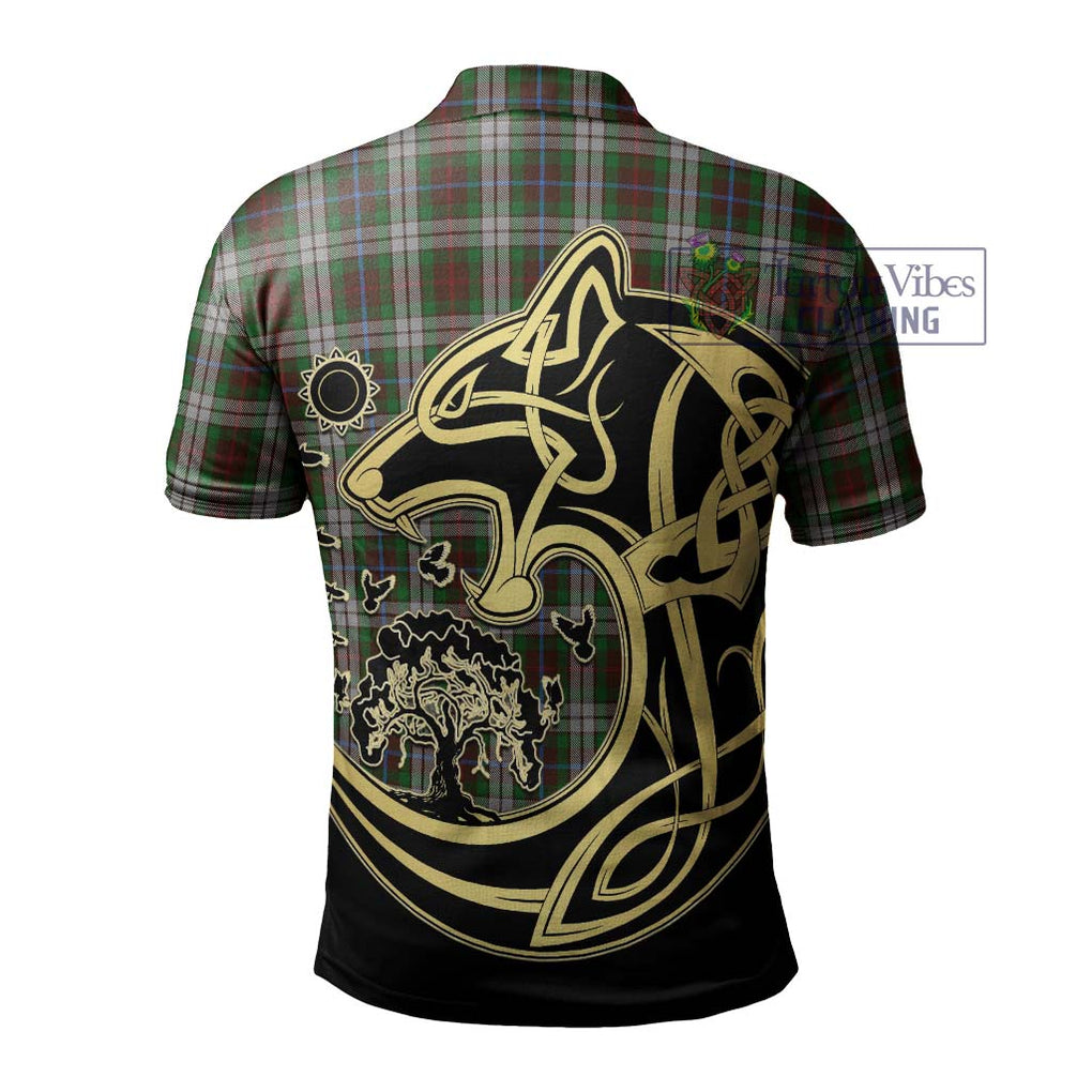 Fraser Hunting Dress Tartan Polo Shirt with Family Crest Celtic Wolf Style - Tartanvibesclothing Shop