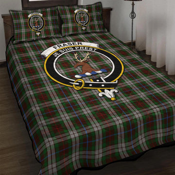 Fraser Hunting Dress Tartan Quilt Bed Set with Family Crest