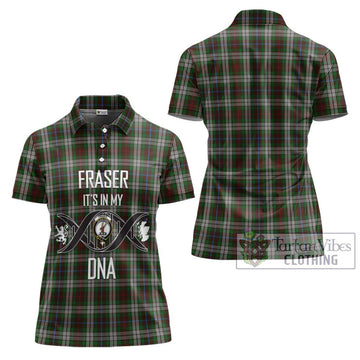 Fraser Hunting Dress Tartan Women's Polo Shirt with Family Crest DNA In Me Style