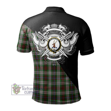 Fraser Hunting Dress Tartan Polo Shirt with Family Crest and Military Logo Style