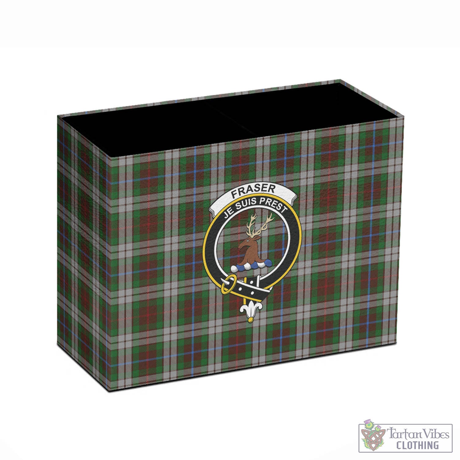 Tartan Vibes Clothing Fraser Hunting Dress Tartan Pen Holder with Family Crest