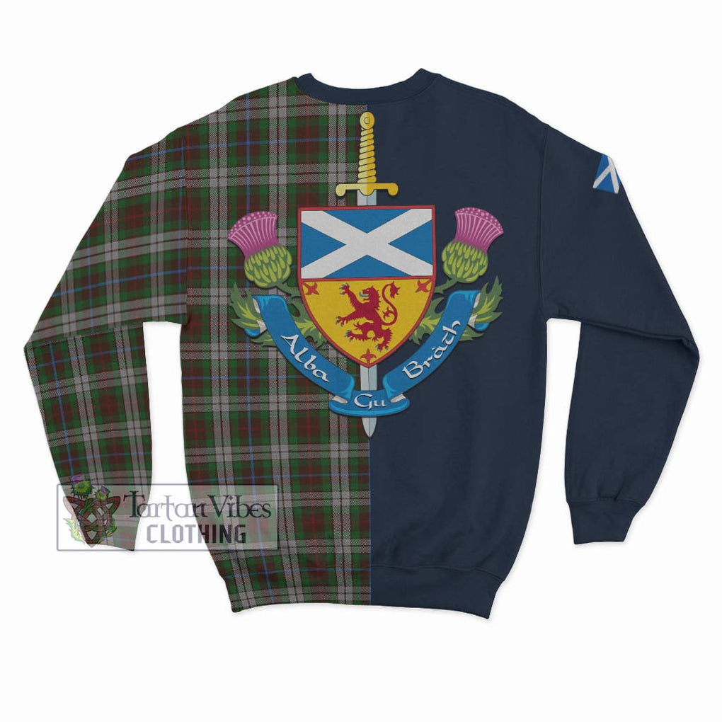 Tartan Vibes Clothing Fraser Hunting Dress Tartan Sweatshirt with Scottish Lion Royal Arm Half Style