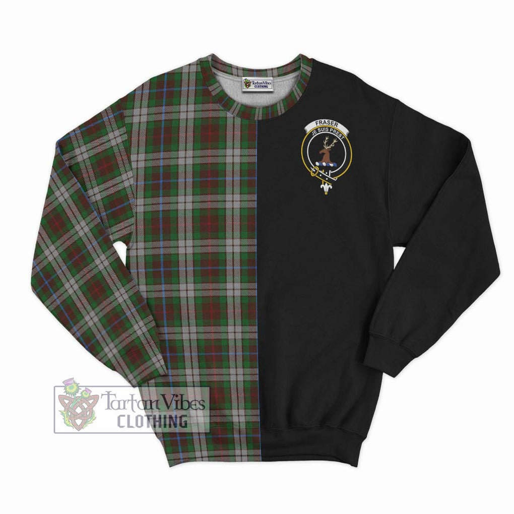 Fraser Hunting Dress Tartan Sweatshirt with Family Crest and Half Of Me Style - Tartanvibesclothing Shop