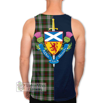 Fraser Hunting Dress Tartan Men's Tank Top Alba with Scottish Lion Royal Arm Half Style