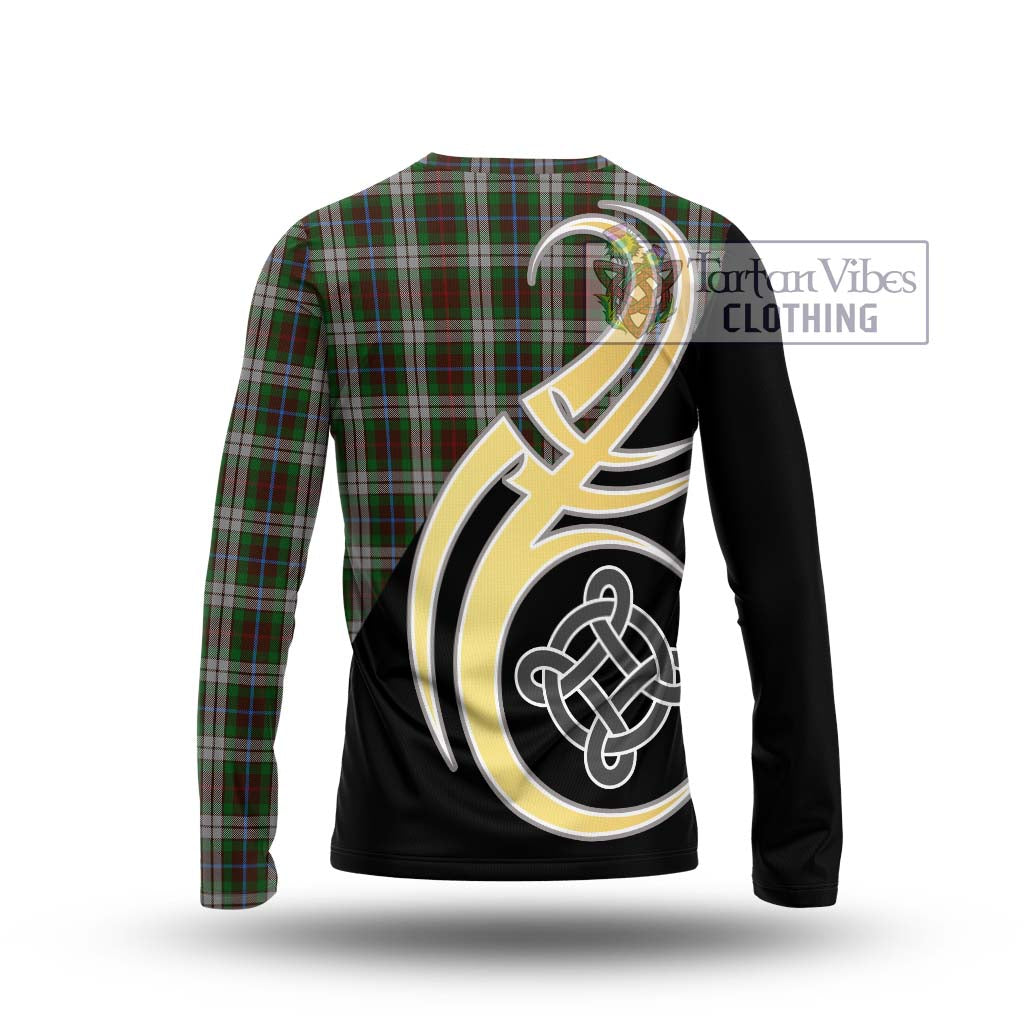 Fraser Hunting Dress Tartan Long Sleeve T-Shirt with Family Crest and Celtic Symbol Style - Tartan Vibes Clothing