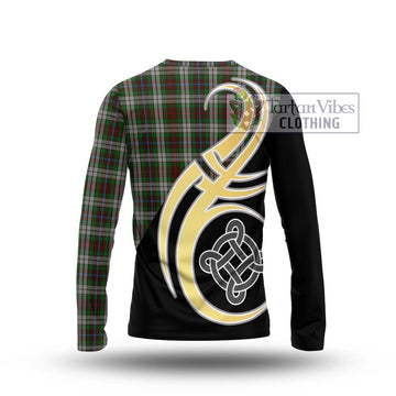 Fraser Hunting Dress Tartan Long Sleeve T-Shirt with Family Crest and Celtic Symbol Style