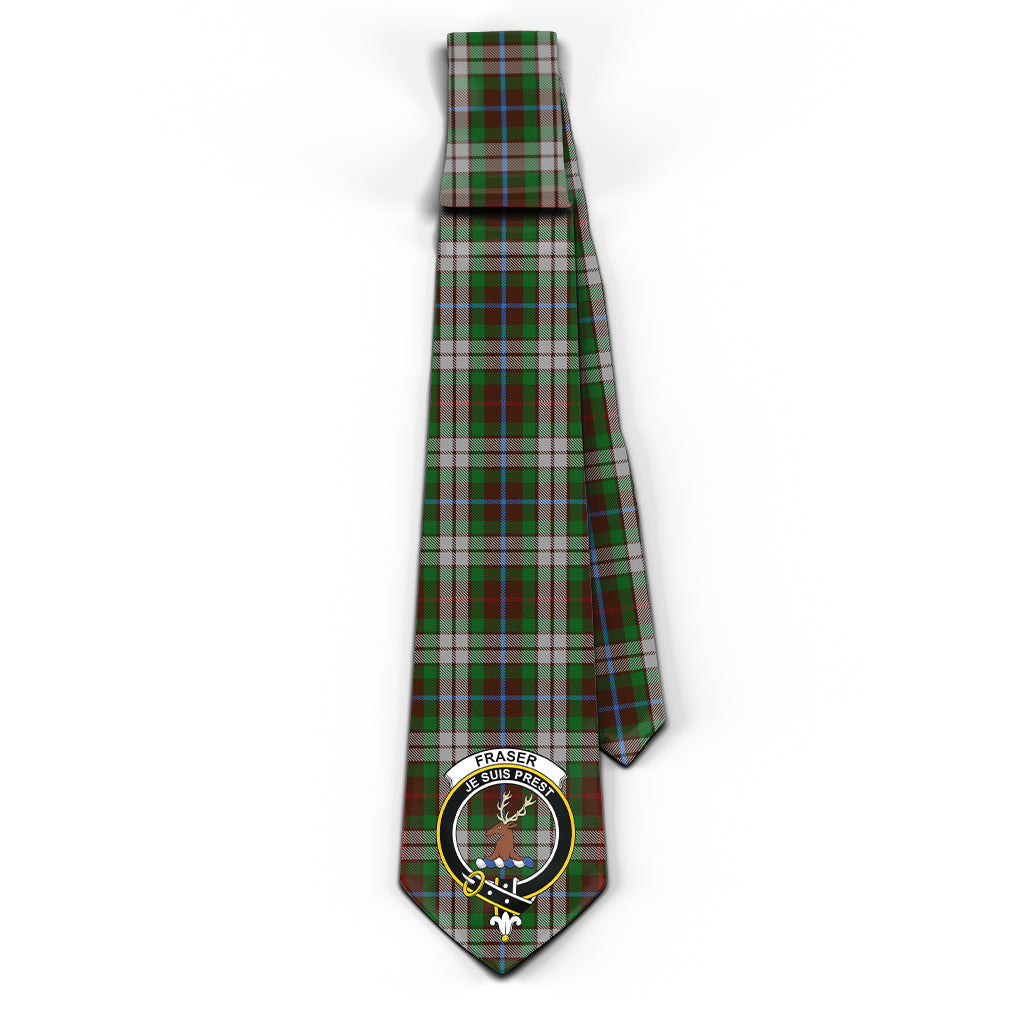 Fraser Hunting Dress Tartan Classic Necktie with Family Crest - Tartan Vibes Clothing