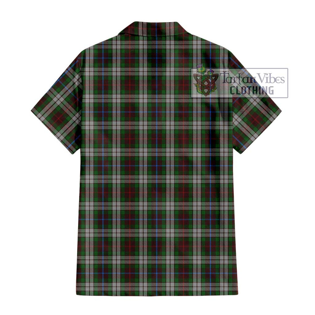 Fraser Hunting Dress Tartan Short Sleeve Button Shirt with Family Crest DNA In Me Style - Tartanvibesclothing Shop