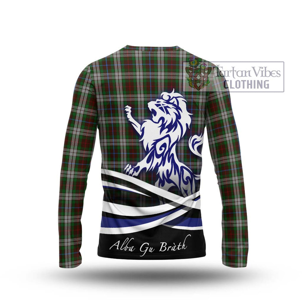 Fraser Hunting Dress Tartan Long Sleeve T-Shirt with Alba Gu Brath Regal Lion Emblem - Tartanvibesclothing Shop