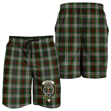 Fraser Hunting Dress Tartan Mens Shorts with Family Crest