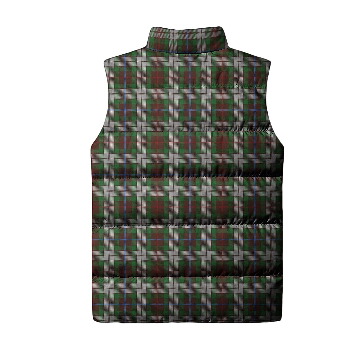 Fraser Hunting Dress Tartan Sleeveless Puffer Jacket with Family Crest - Tartanvibesclothing