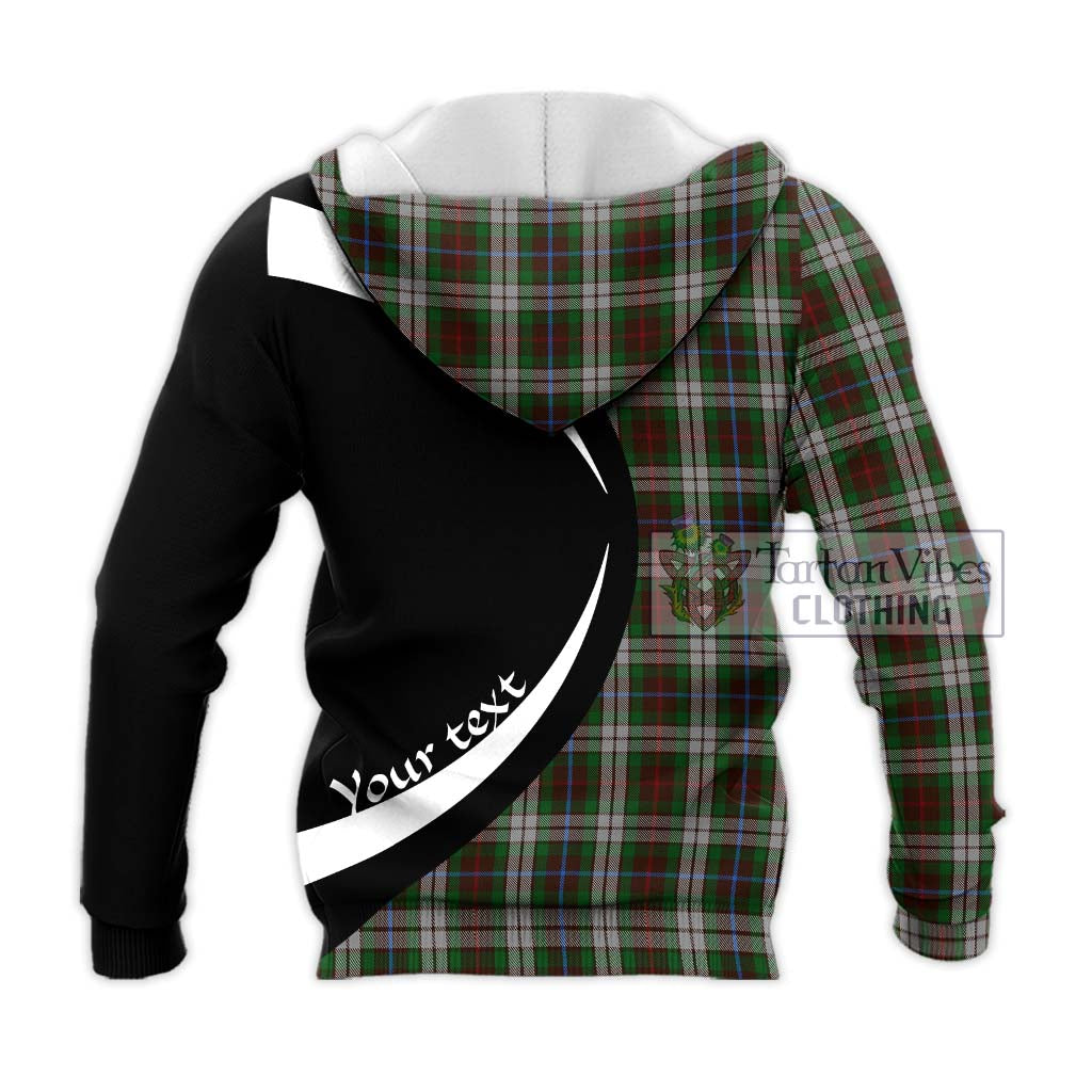 Tartan Vibes Clothing Fraser Hunting Dress Tartan Knitted Hoodie with Family Crest Circle Style