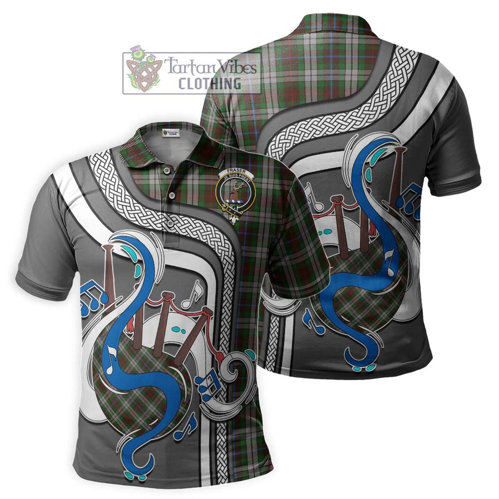 Tartan Vibes Clothing Fraser Hunting Dress Tartan Polo Shirt with Epic Bagpipe Style