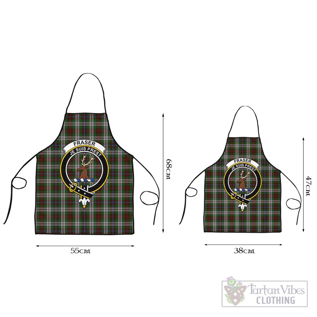 Fraser Hunting Dress Tartan Apron with Family Crest Black L 55x68 cm - Tartan Vibes Clothing