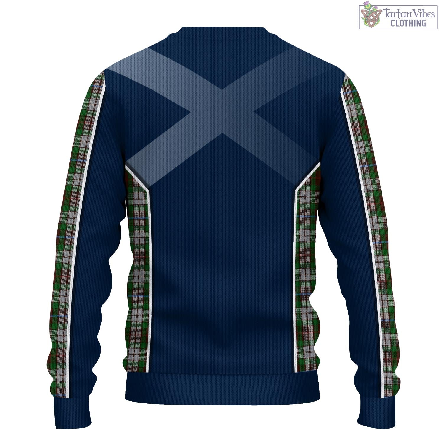 Tartan Vibes Clothing Fraser Hunting Dress Tartan Knitted Sweatshirt with Family Crest and Scottish Thistle Vibes Sport Style